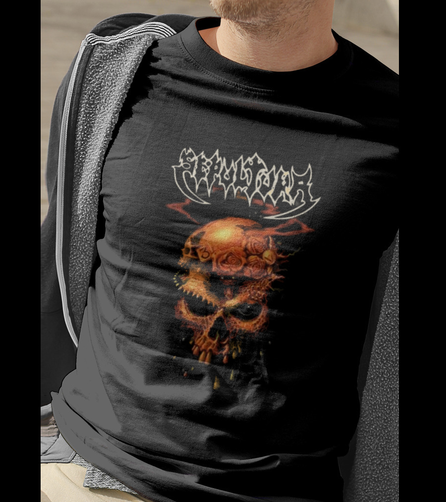 Sepultura Beneath The Remains Skull Design With Roses And Flames T-Shirt
