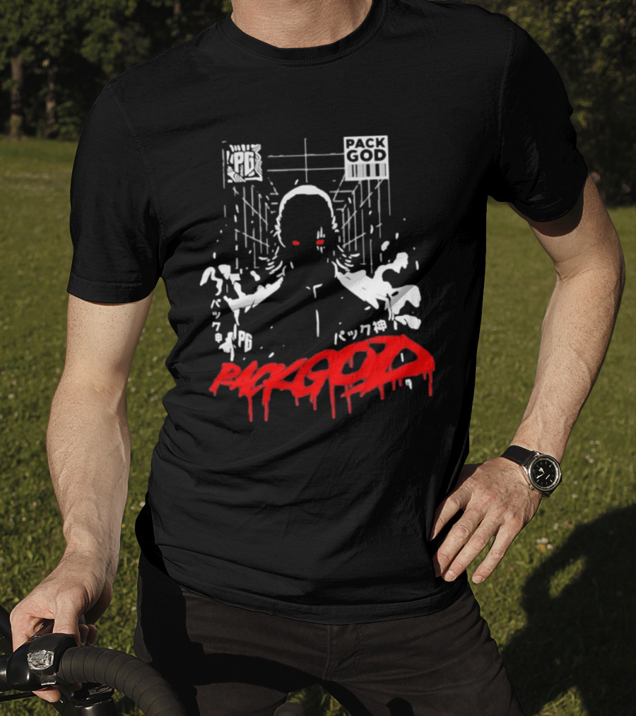 Packgod PG Red Eyes Urban Barcode Aesthetic T-Shirt