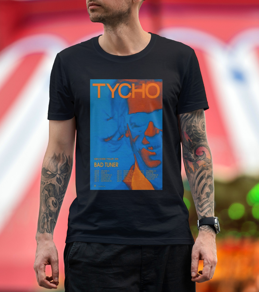 Tycho Devices Tour 2025 Bad Tuner Concert Dates T-Shirt
