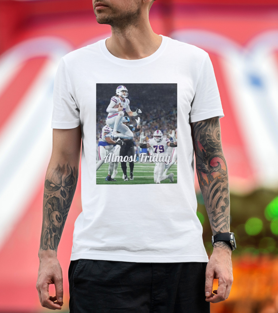 Almost Friday Buffalo Allen Football Leap T-Shirt