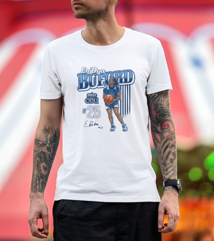 En’Dya Buford ODU #25 Monarchs Basketball Carolina Classics Signature T-Shirt