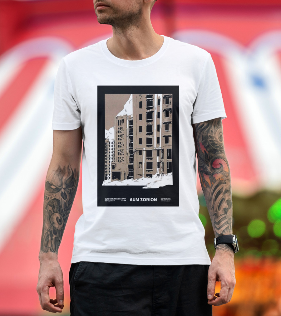 Aum Zorion Support Inner Cirarla Vera Groningen NL Dec 18 2024 Snowy Urban Scene T-Shirt