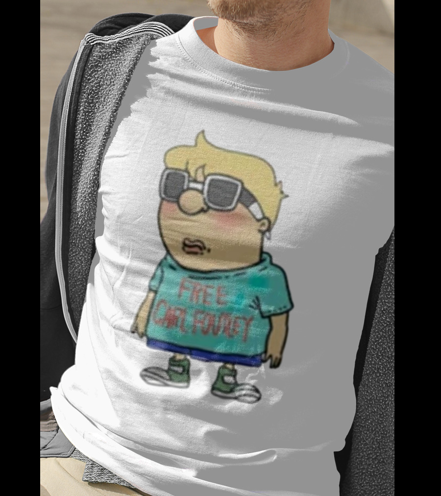 Free Carl Foutley Character With Sunglasses And Green Sneakers T-Shirt