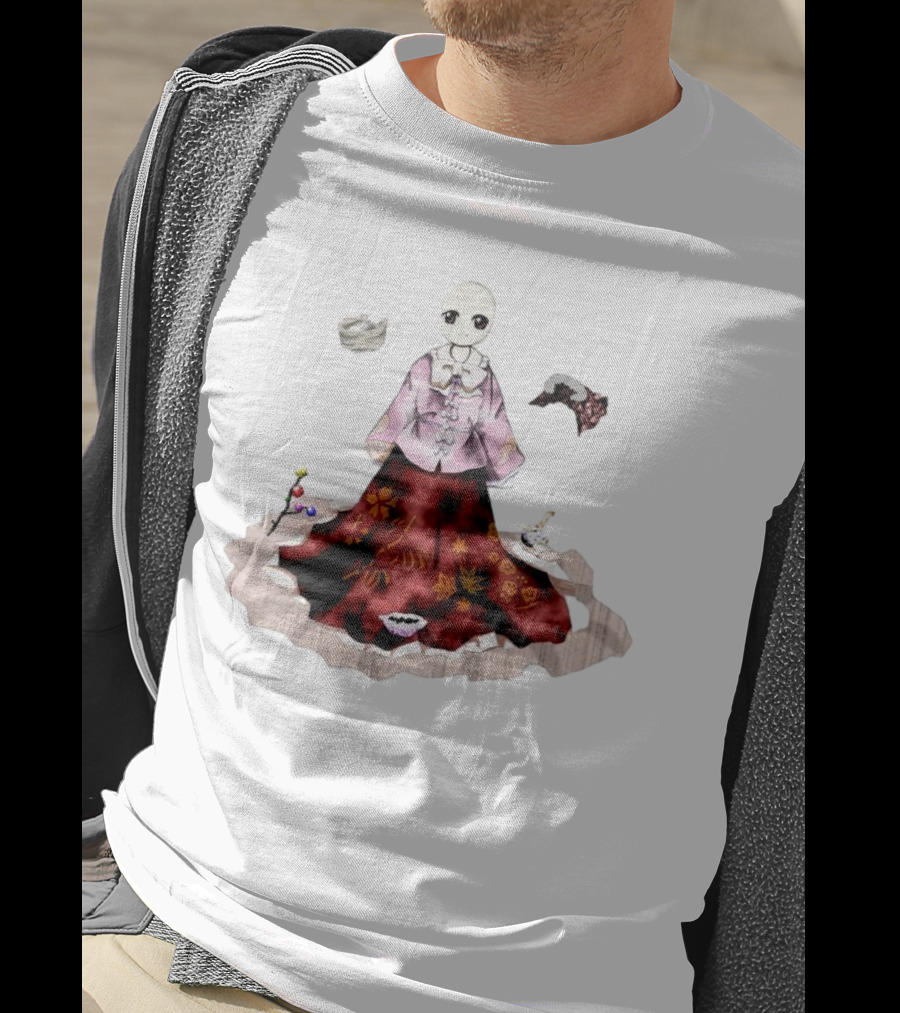 Kaguya Houraisan Fantasy Minimalist Floral Kimono T-Shirt