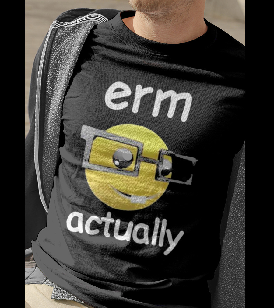 Erm Actually Nerdy Emoji Wearing Glasses T-Shirt