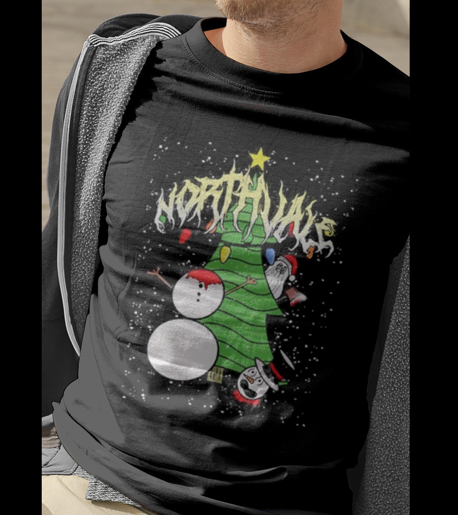 Northvale Headless Snowman Christmas Tree Festive Holiday Scene T-Shirt