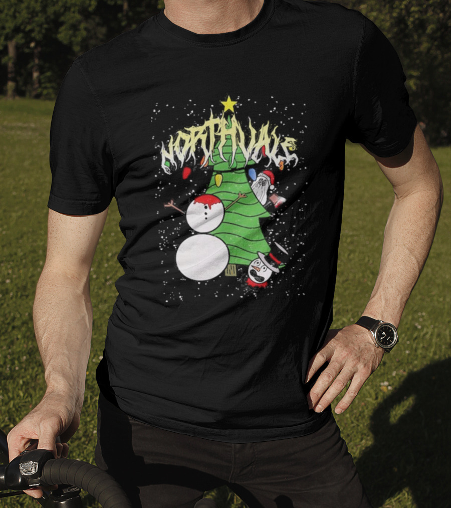 Northvale Headless Snowman Christmas Tree Festive Holiday Scene T-Shirt
