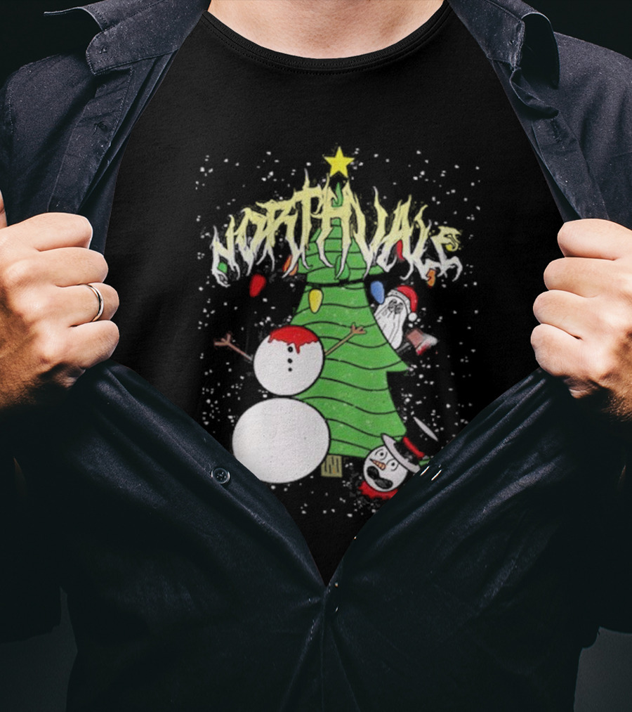 Northvale Headless Snowman Christmas Tree Festive Holiday Scene T-Shirt