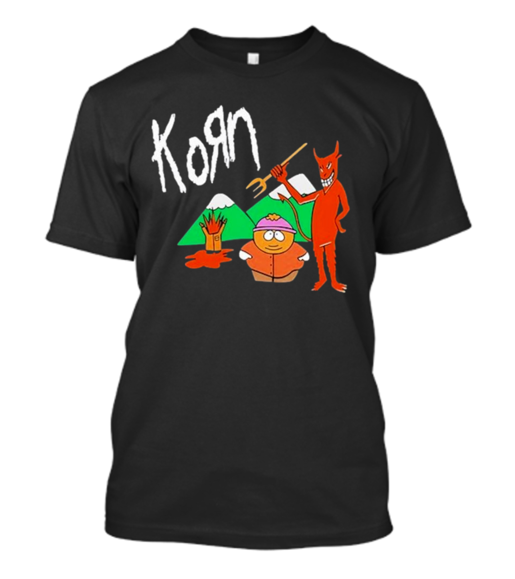Korn 1999 South Park Character Devil Mountains T-Shirt
