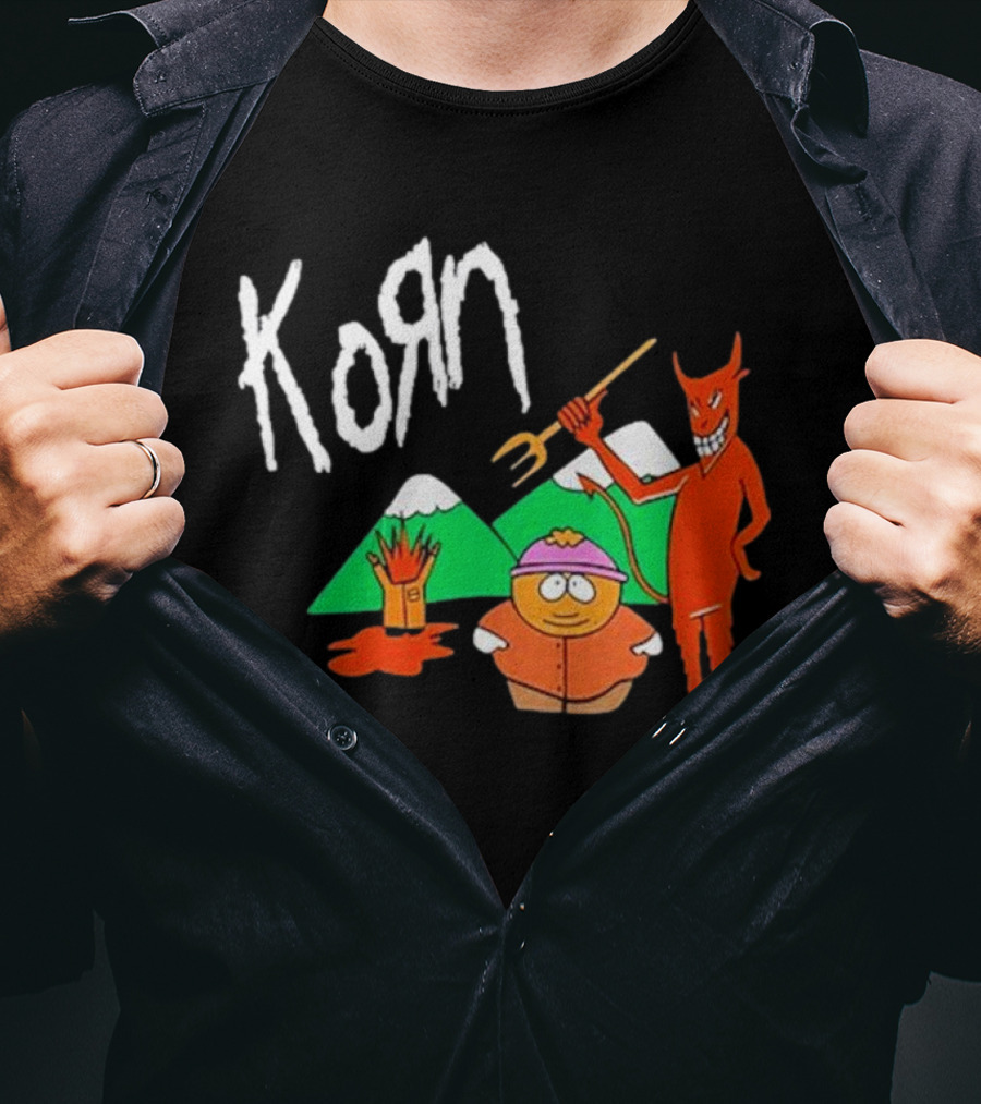 Korn 1999 South Park Character Devil Mountains T-Shirt