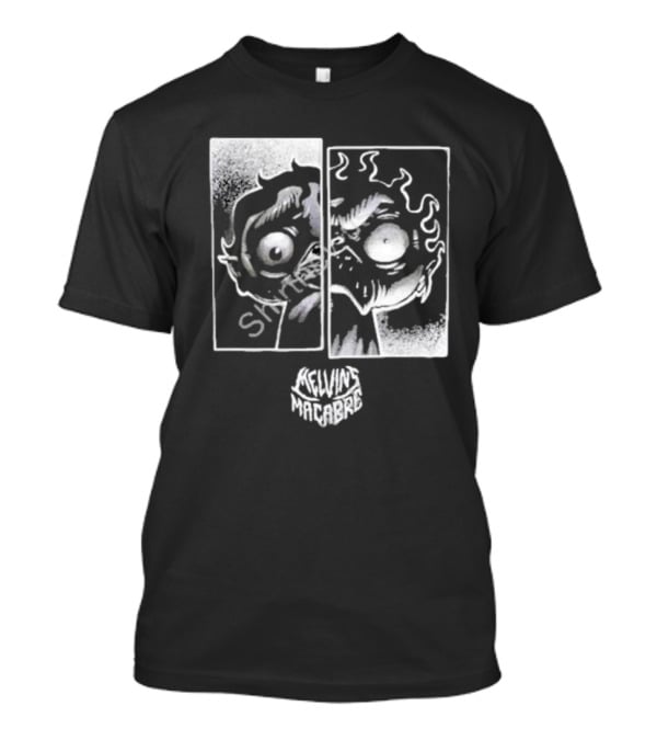 MeatCanyon Merch Melvin’s Macabre Split Face Creepy Comic T-Shirt