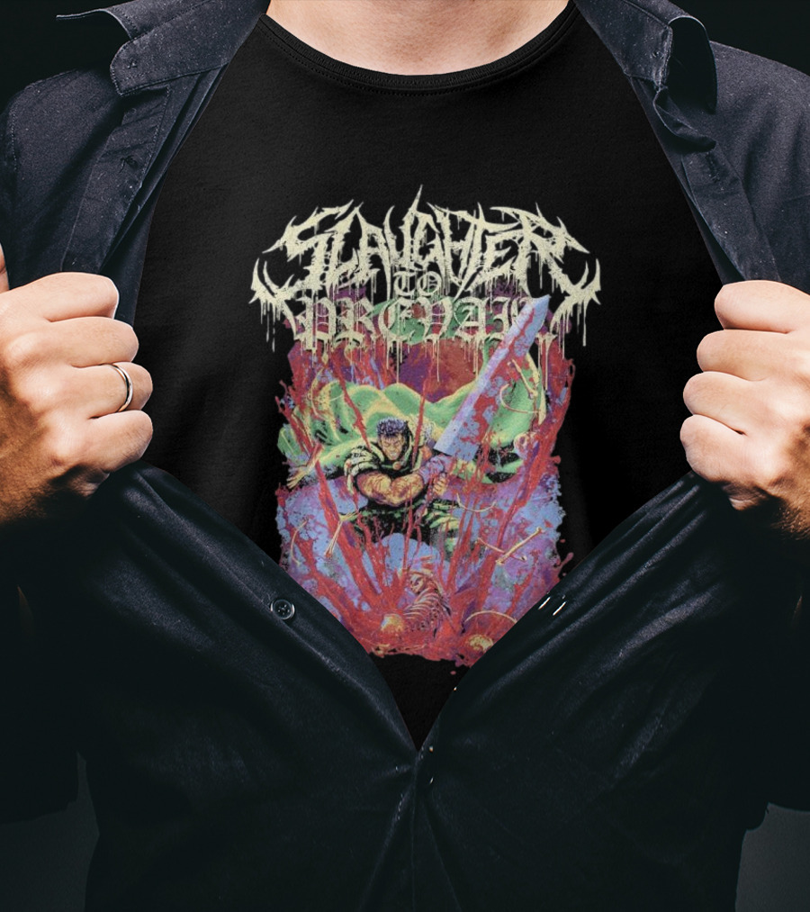 Slaughter To Prevail Guts Berserker Warrior With Sword In Blood And Guts T-Shirt