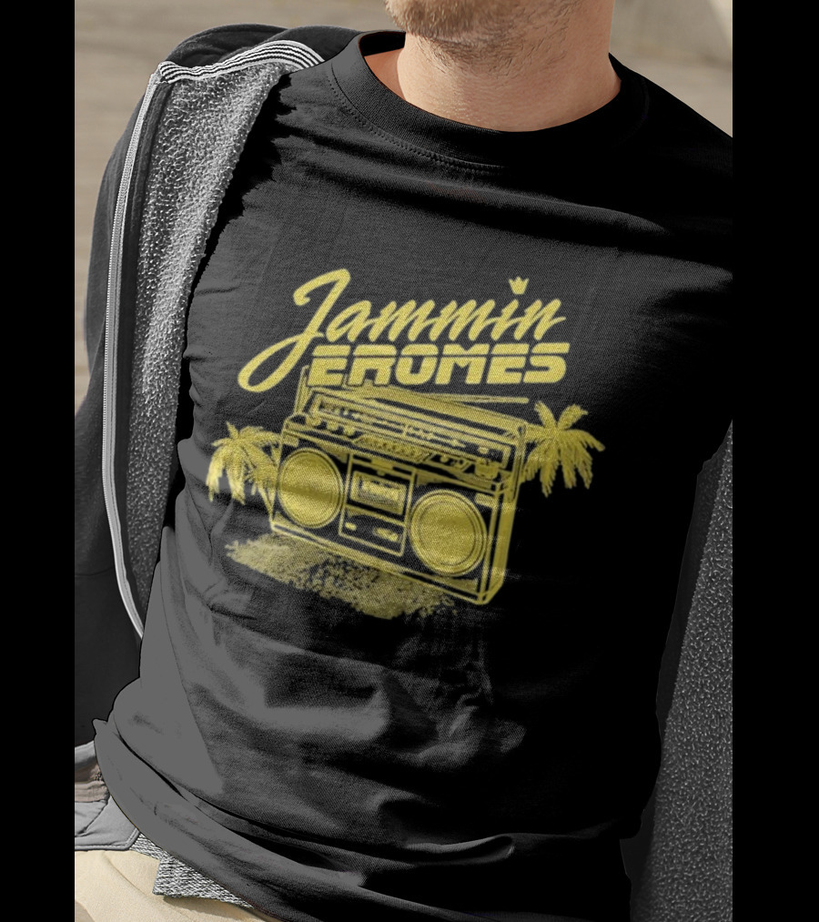 Jammin Jerome's Boombox Tropical Vibes Snowfall Collection T-Shirt
