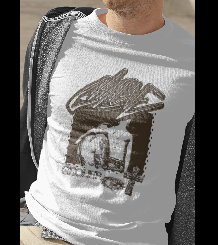 Geolier Chiagne Na Pecché Chiagne Cross Tattoo T-Shirt