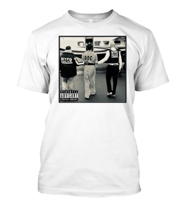 NYPD Police DOC Helicopter Pad Album Cover Parental Advisory T-Shirt