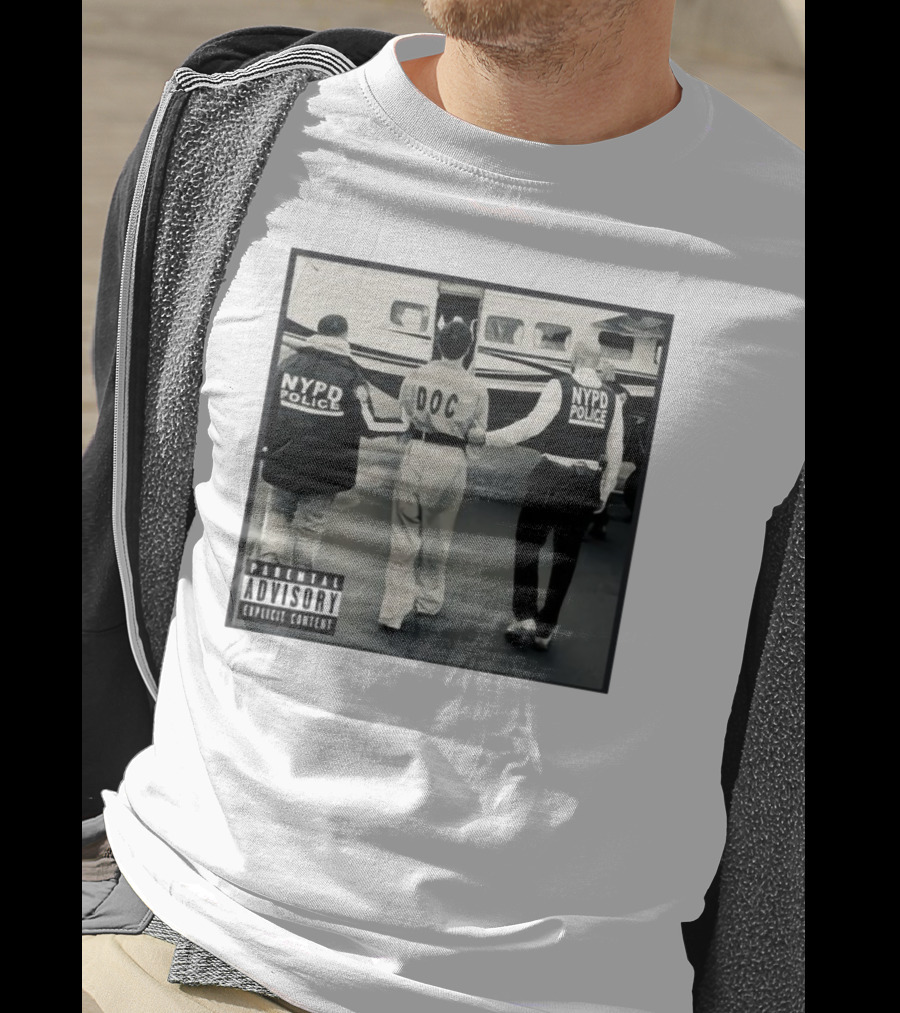 NYPD Police DOC Helicopter Pad Album Cover Parental Advisory T-Shirt
