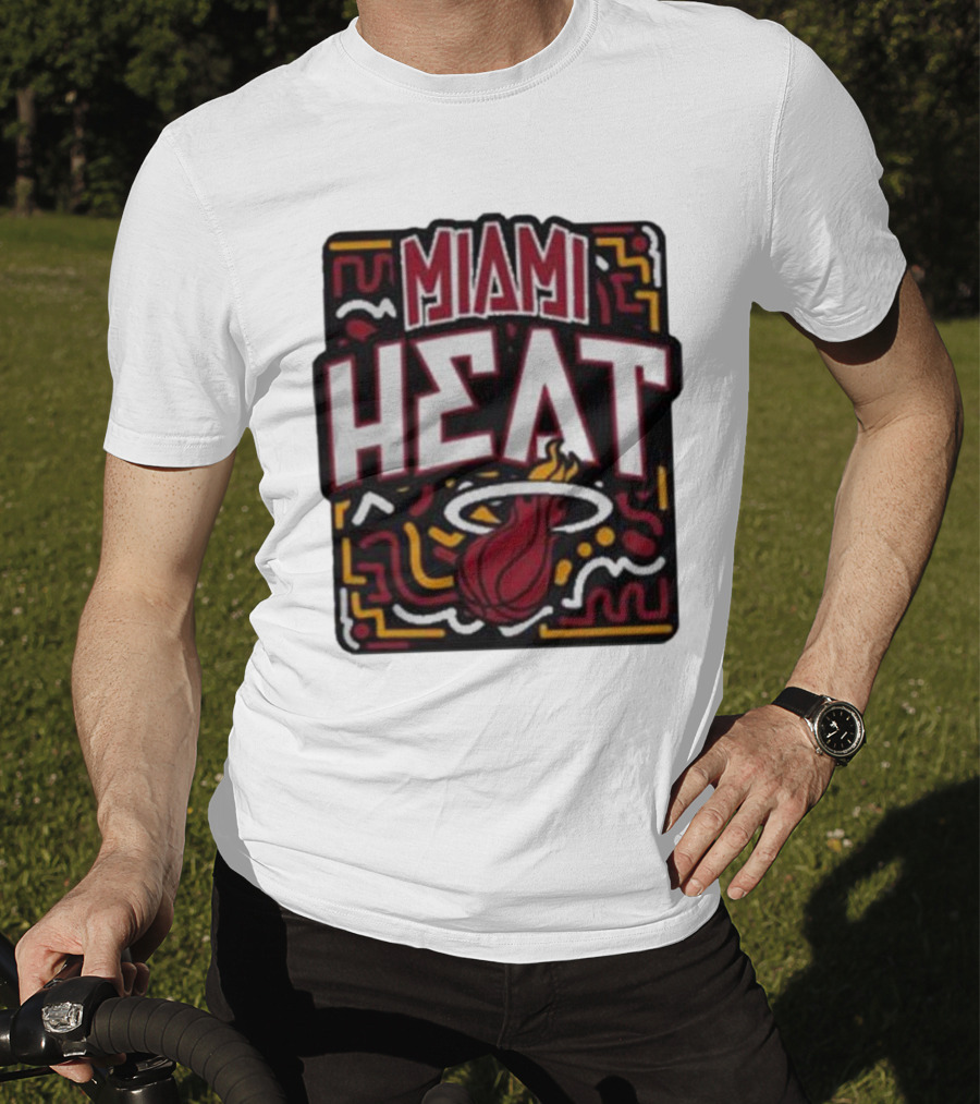 MIAMI HEAT Vibes Basketball Flame T-Shirt