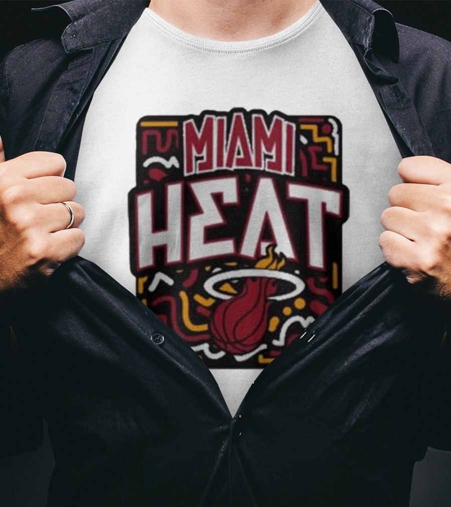 MIAMI HEAT Vibes Basketball Flame T-Shirt
