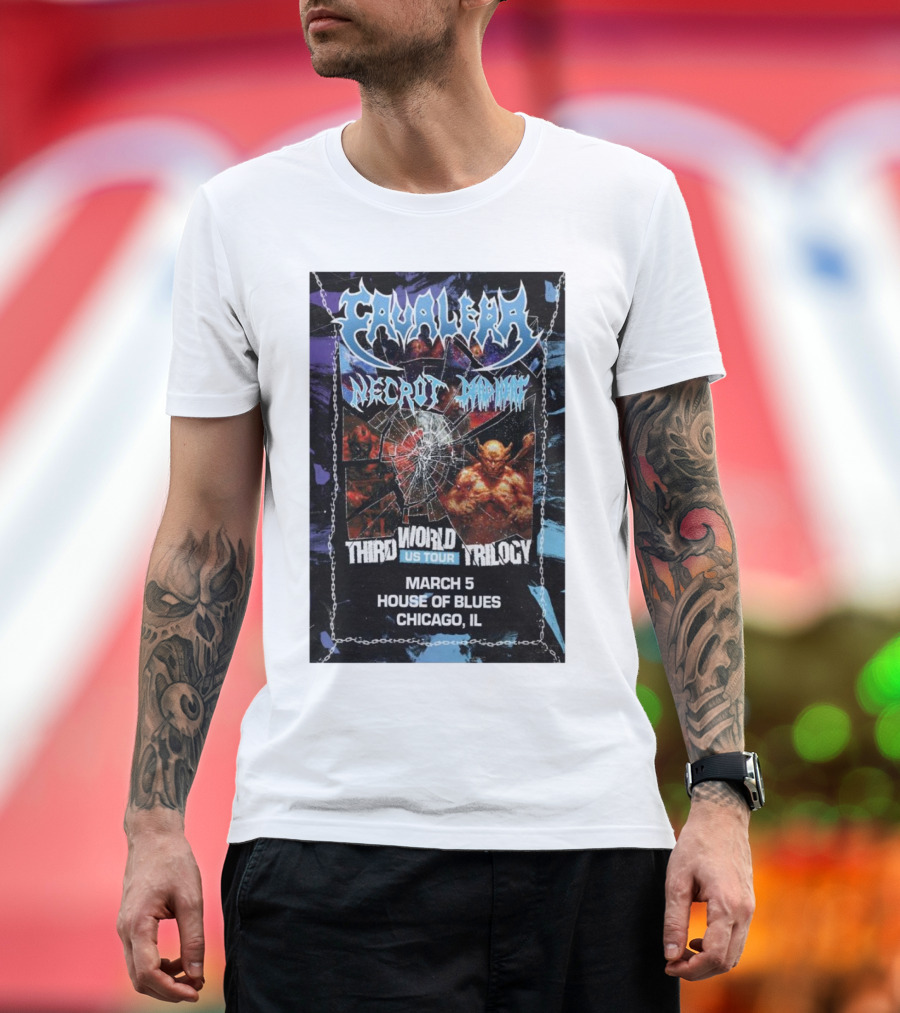 Cavalera Necrot Third World US Tour March 5 2025 House Of Blues Chicago IL T-Shirt