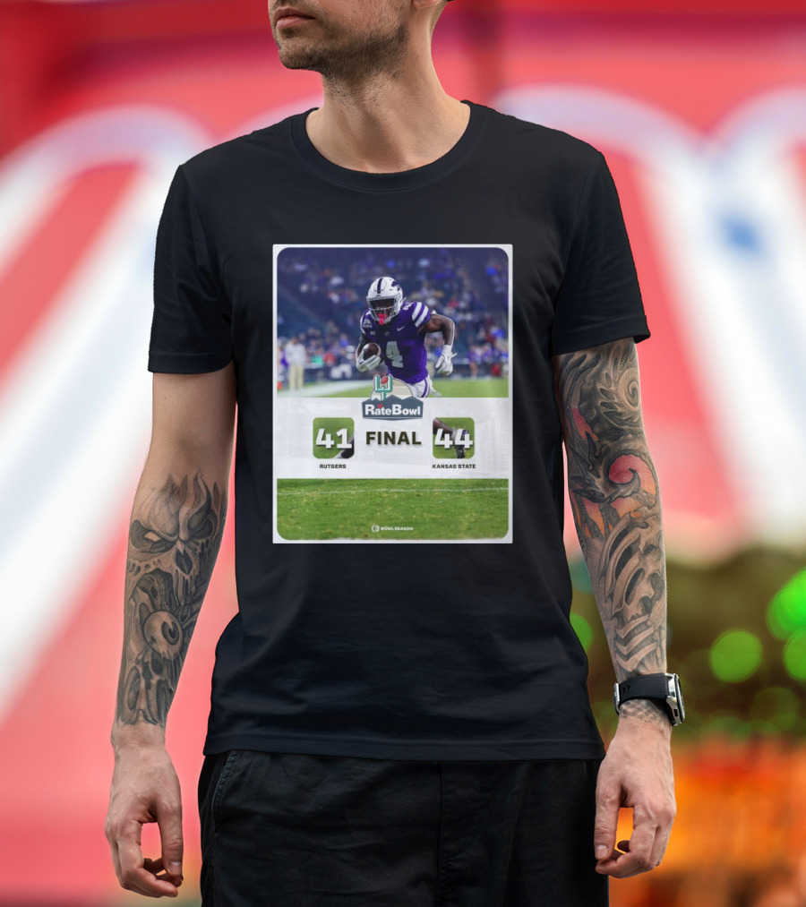 Final Rutgers Scarlet Knights 41 Kansas State Wildcats 44 Rate Bowl Wildcats Go Home Winners T-Shirt