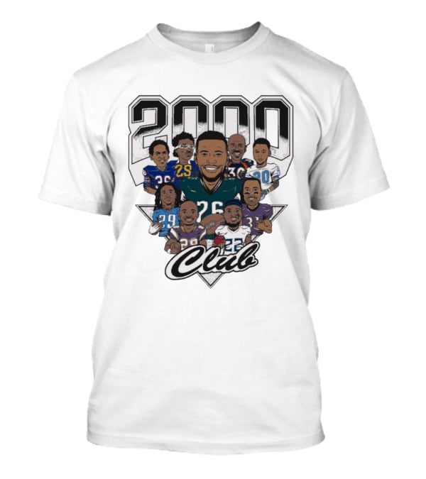 2000 Club NFL All Team Cam Lewis Saquon Barkley Caricatures T-Shirt