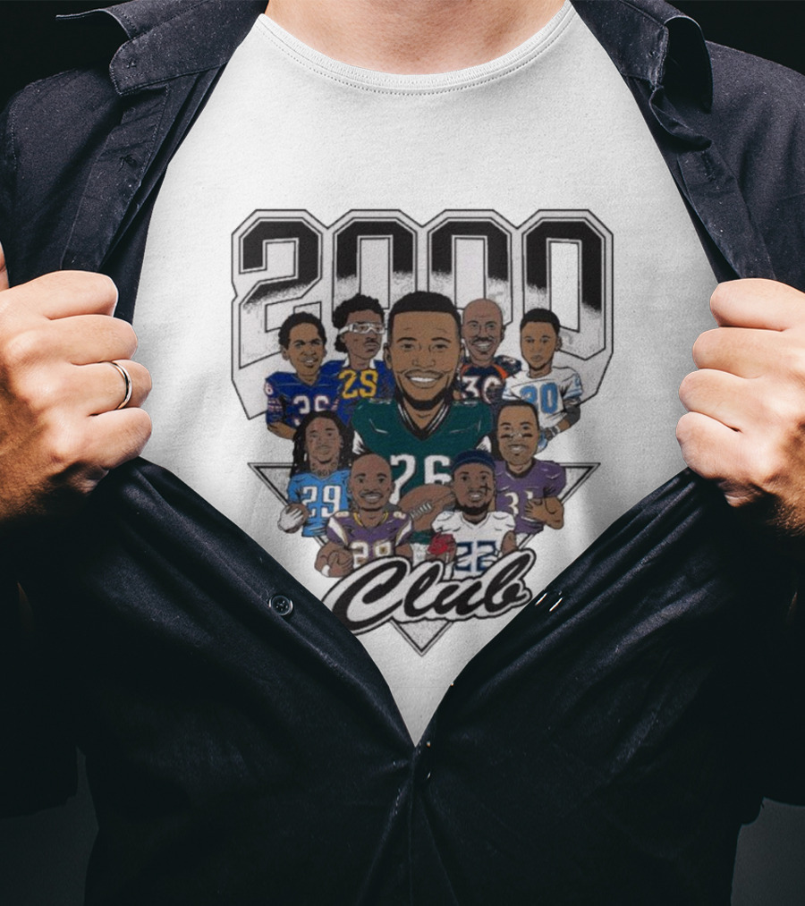 2000 Club NFL All Team Cam Lewis Saquon Barkley Caricatures T-Shirt