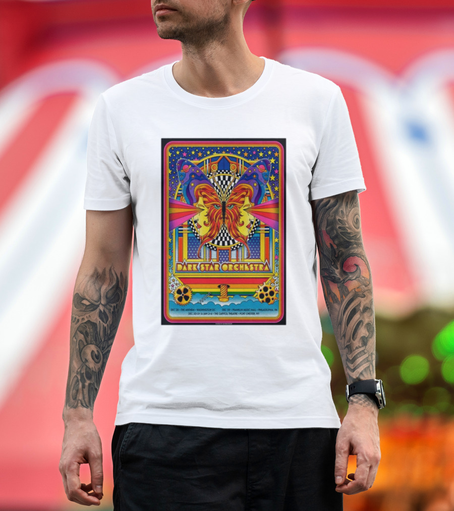 Dark Star Orchestra Philadelphia PA Dec 29 2024 Psychedelic Butterfly Art Franklin Music Hall T-Shirt