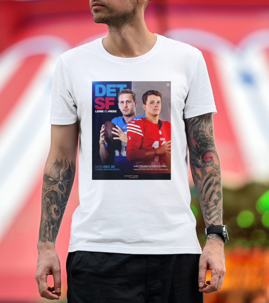 DET vs SF Lions vs 49ers NFL Monday Dec 30 2024 NFC Championship Rematch T-Shirt