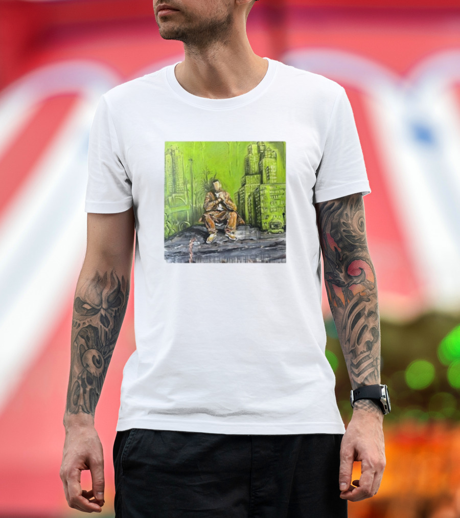 Squatdeadface Urban Infantry Green Cityscape T-Shirt