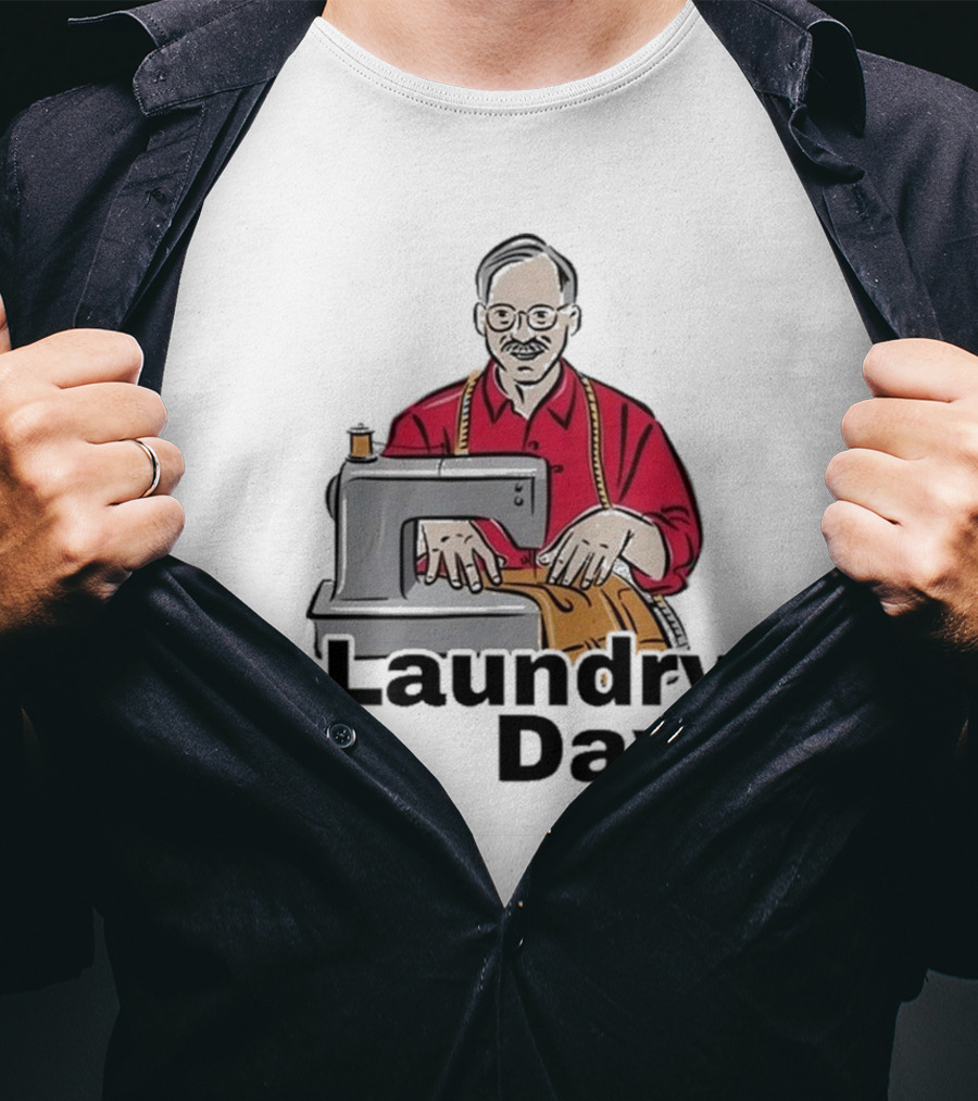 Laundry Day Retro Tailor With Sewing Machine T-Shirt