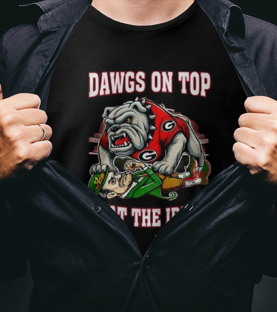 Georgia Bulldogs Dawgs On Top Beat The Irish 2025 T-Shirt