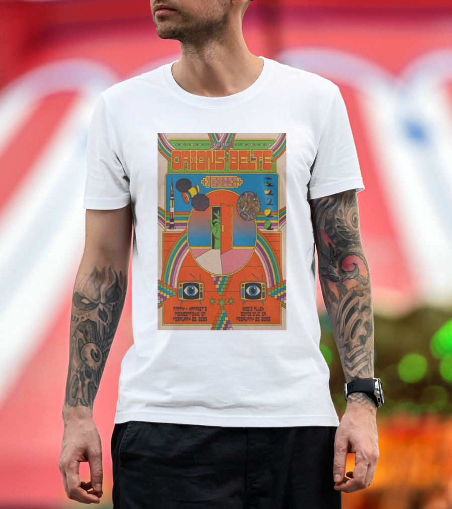 Orions Belte February 22 2025 Pappy Harriet’s Pioneertown CA Retro Space Concert T-Shirt