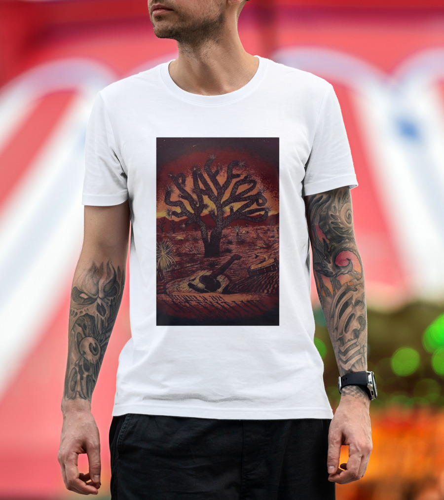 Pafford Space Tree Guitar Desert Scene Dec 30 2024 Phoenix AZ T-Shirt