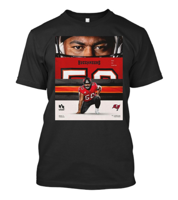 Vita Vea Buccaneers Vs Panthers Week 17 Threads Red On Pewter T-Shirt