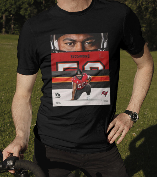 Vita Vea Buccaneers Vs Panthers Week 17 Threads Red On Pewter T-Shirt
