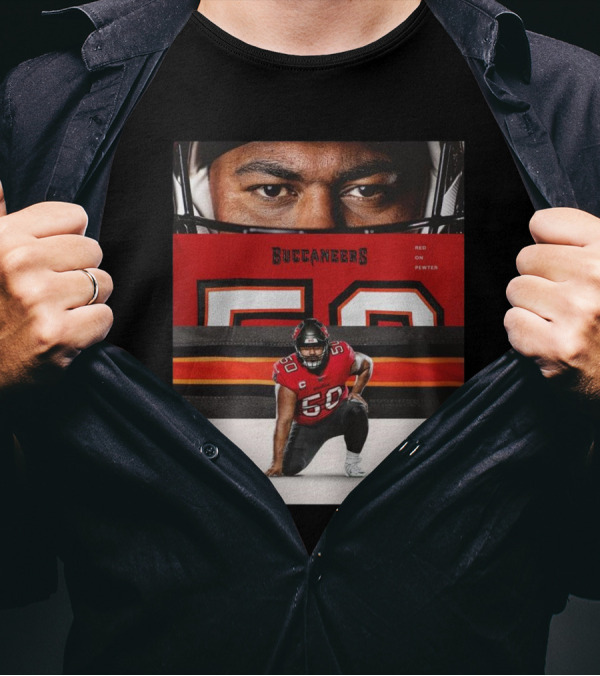 Vita Vea Buccaneers Vs Panthers Week 17 Threads Red On Pewter T-Shirt