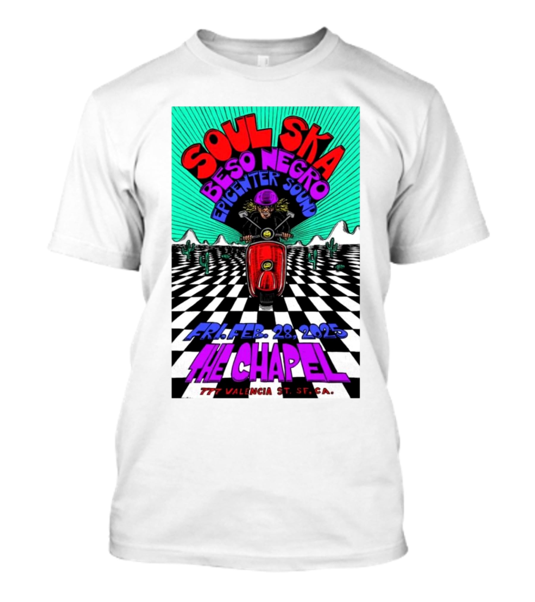 Soul Ska Beso Negro Epicenter Sound The Chapel San Francisco CA Feb 28 2025 T-Shirt