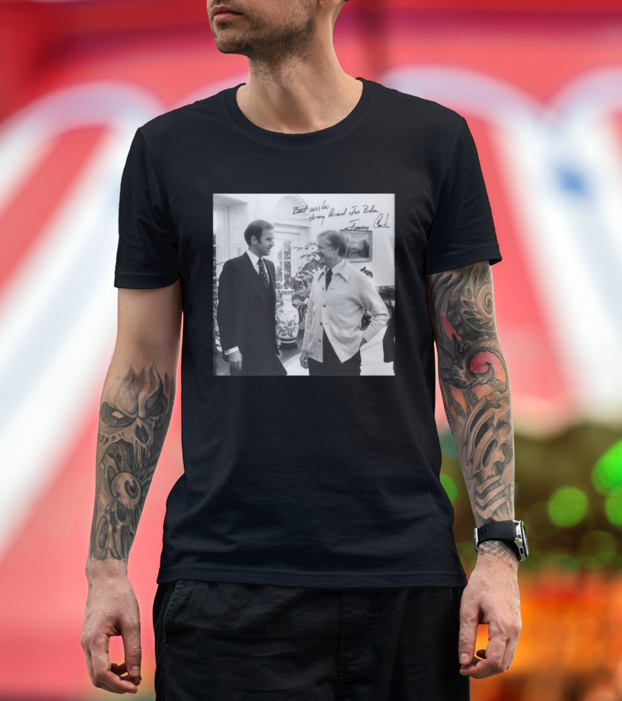 Jimmy Carter Best Wishes Joe Biden Friendship Historic Photo T-Shirt