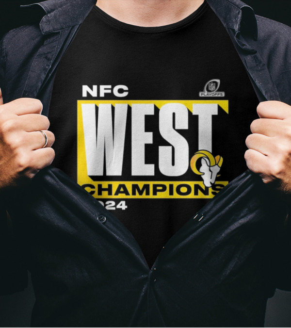 Los Angeles Rams 2024 NFC West Champions NFL Playoffs Victory T-Shirt