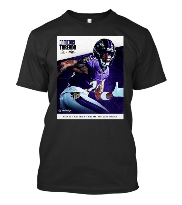 Gameday Threads Baltimore Ravens Vs Cleveland Browns Week 18 Sat Jan 4 4:30 PM M&T Bank Stadium T-Shirt
