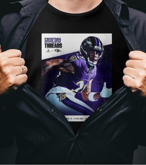 Gameday Threads Baltimore Ravens Vs Cleveland Browns Week 18 Sat Jan 4 4:30 PM M&T Bank Stadium T-Shirt