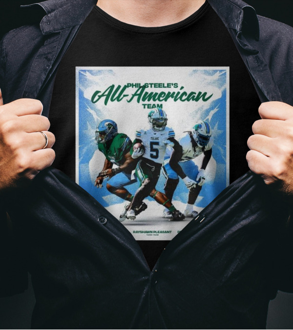 Tulane Green Wave Phil Steele’s All-American Team Featuring Pat Jenkins Rayshawn Pleasant Derrick Graham T-Shirt