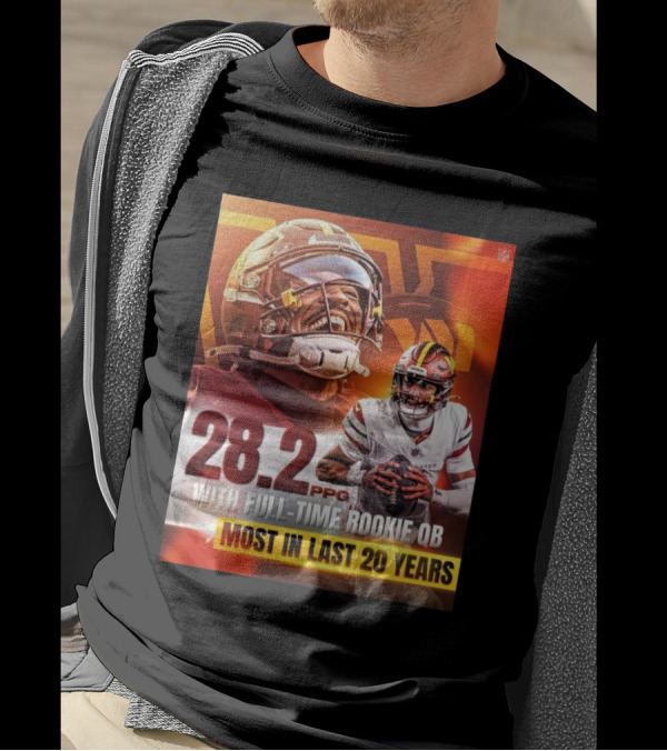 Washington Commanders NFL 28.2 PPG With Full-Time Rookie QB Most In Last 20 Years T-Shirt