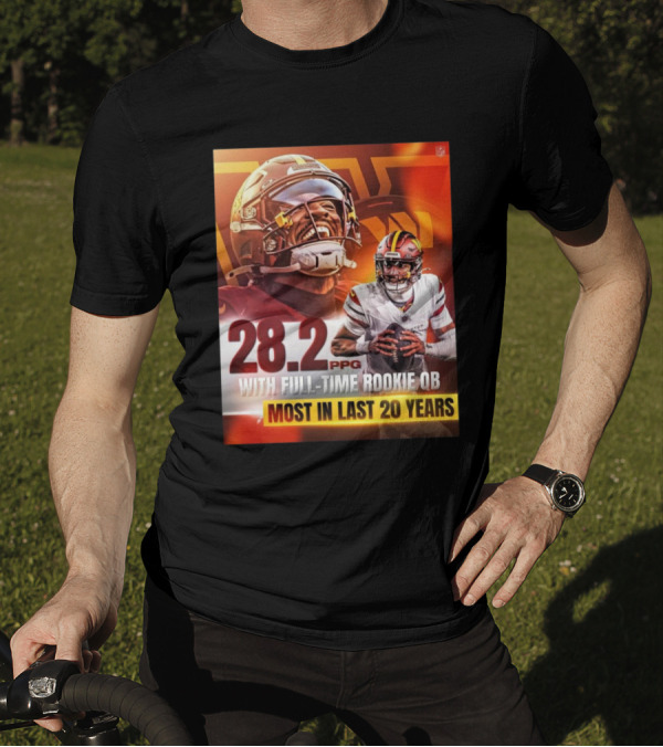 Washington Commanders NFL 28.2 PPG With Full-Time Rookie QB Most In Last 20 Years T-Shirt