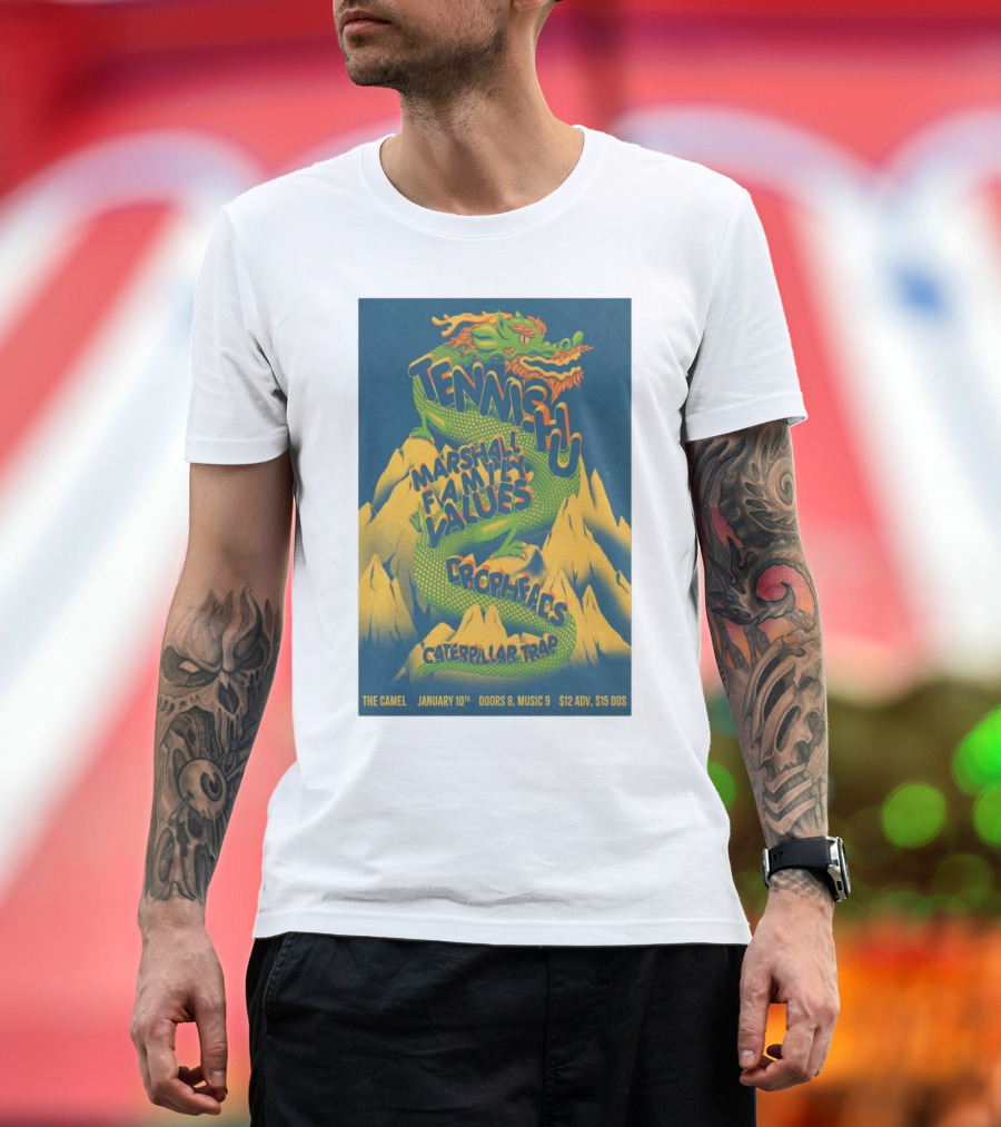 Tennishu Marshall Family Values Crophfads Caterpillar Trap The Camel Richmond VA Jan 10 2025 T-Shirt