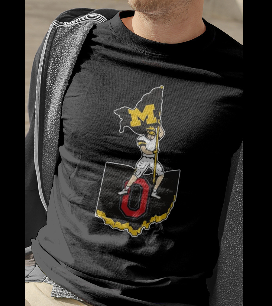 Michigan M Flag Football Rivalry Planting Victory T-Shirt