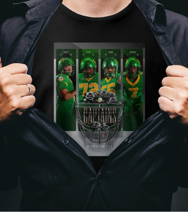 Oregon Ducks Vs Ohio State Rose Bowl 2025 Captains Go Ducks T-Shirt
