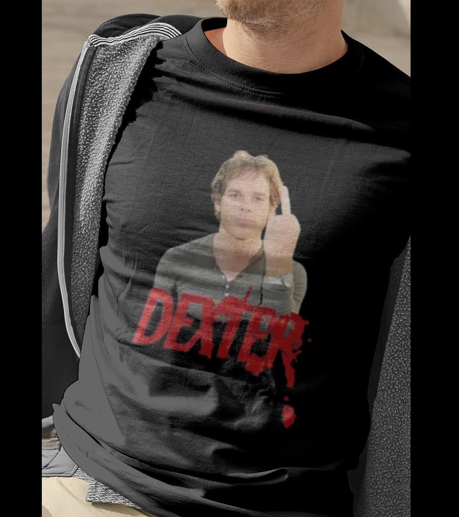 Dexter Middle Finger Blood Splatter T-Shirt
