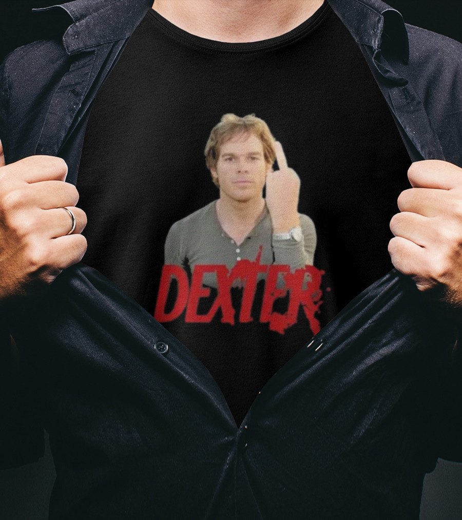 Dexter Middle Finger Blood Splatter T-Shirt