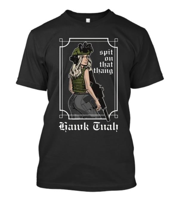 Hawk Tuah Spit On That Thang Gun T-Shirt